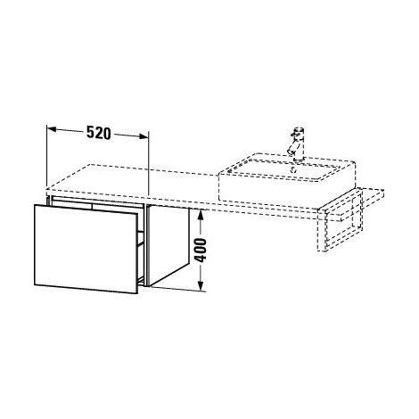 Duravit LC583205555 Meuble sous lavabo LC Kons 520x547x400 Blanc œuf (1/2)