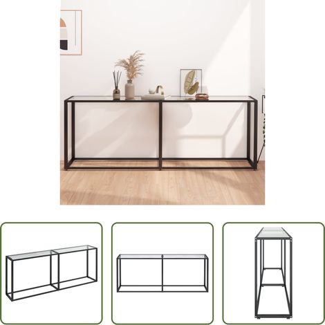 Table d'appoint -  Table console Transparent 200x35x75,5 cm Verre trempé (1/5)