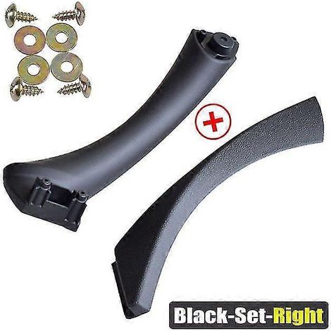 Panneau de poignée de porte intérieure pour BMW E90 E91 (Berline BMW Série 3) - Cache de poignée noir/beige - 51417230849 51416971289 51416971291 - Poignées de porte intérieures - Noir - Lot de 2 - Dr (1/5)