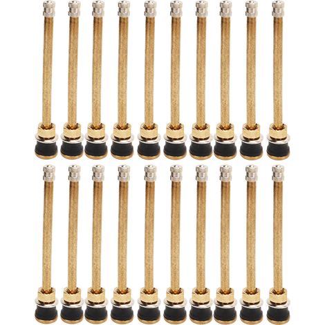 Tiges de valve de camion à pince de 5 pouces, 20 pièces, tige droite tubeless en cuivre TR574 pour alésage de 0,625 pouces