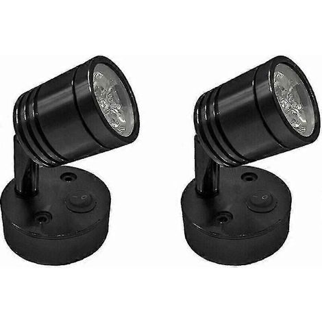 Lot de 2 lampes de lecture LED 12 V, lampe murale de chevet avec variateur, pour camping-car, caravane, bateau ou camping-car. Éclairage intérieur cylindrique flexible. (1/4)