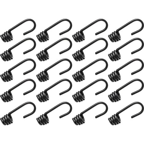 Lot de 20 Crochets pour Tendeurs - Acier Plastifié - Fixation Sécurisée 8mm - Pour Bâches et Cordages - Longueur 6,5 cm (1/2)