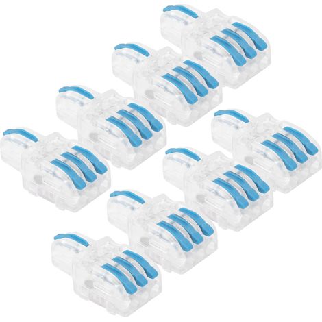 Connecteur électrique 20 pièces, répartiteur 1 entrée 3 sorties, borne de raccordement type T, bleu, à sertir, sans soudure. (1/5)