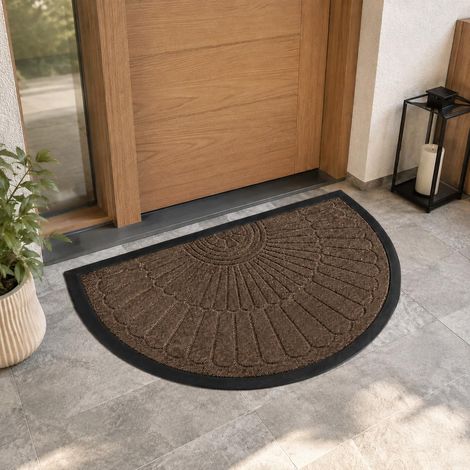 Zerbino semicircolare d'ingresso, lavabile, per esterni, 50 x 80 cm, adatto per interni ed esterni, ideale per corridoio, patio e porta sul retro (1/5)