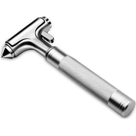Marteau de sécurité en métal avec Brise fenêtre et Coupe Ceinture de sécurité, Outil de Sauvetage d'urgence en Alliage d'aluminium pour la Voiture, (1/5)