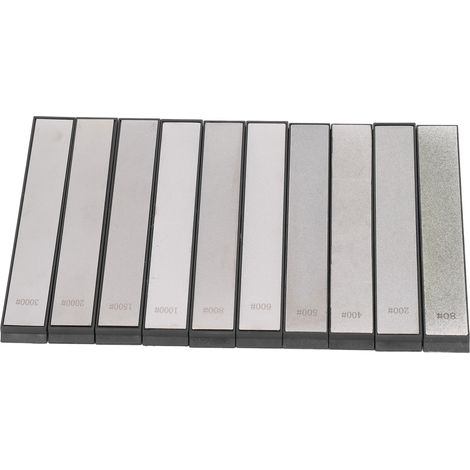 Ensemble de 10 pierres à aiguiser en forme de barre pour couteaux, pour la finition et le polissage, grains multiples (1/5)