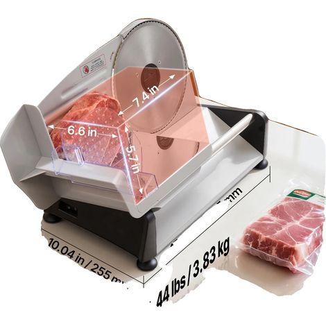 Trancheuse à viande, lame de 7,5 pouces, épaisseur réglable, 7.5inch 0-15mm (1/2)