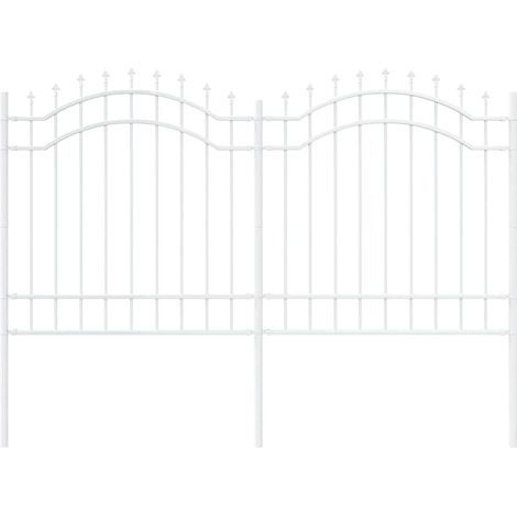 Grillage rouleau, Clôture de jardin Blanc 165 cm Acier peint par poudre (1/4)