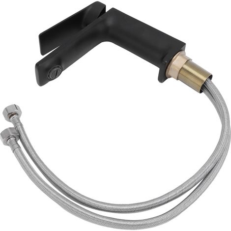 Robinet de lavabo G1/2, mitigeur eau chaude/froide noir de luxe pour salle de bain à domicile (1/5)