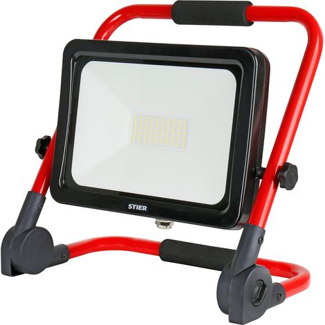 STIER SMD LED Baustrahler Basic, 4000 Lumen, 50 W, Arbeitsscheinwerfer mit 6500 Kelvin Farbtemperatur, Bauscheinwerfer mit Wasser- und Staubschutz, Fluter für Baustelle (1/5)