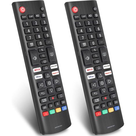 Packung mit 2 Ersatzfernbedienungen für LG Smart TVs, AKB76037601, kompatibel mit allen LG LED-, OLED-, LCD-, WebOS-, 4K-, 8K-UHD-, HDTV- und HDR-Smart-TVs.