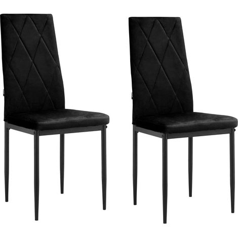 Melly-Chaise de salle Ă manger Pack de 2 Noir (1/5)
