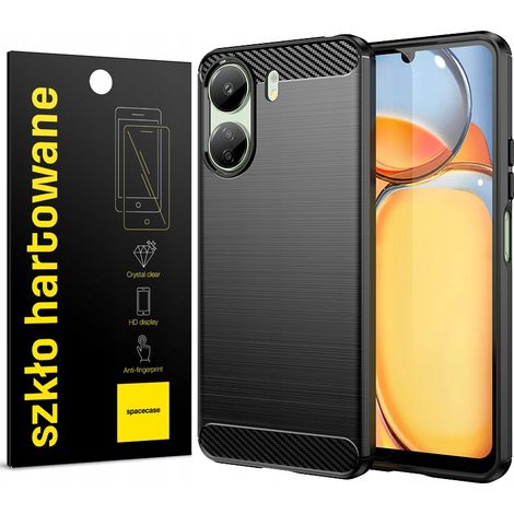 Cover protettiva in fibra di carbonio per Poco C65/Redmi 13C 4G + vetro (1/5)