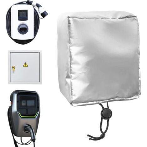 Funda impermeable para estación de carga de coches eléctricos, tejido Oxford resistente a los rayos UV, resistente a la lluvia y al polvo, protección para exteriores 40x32x20cm (1/4)