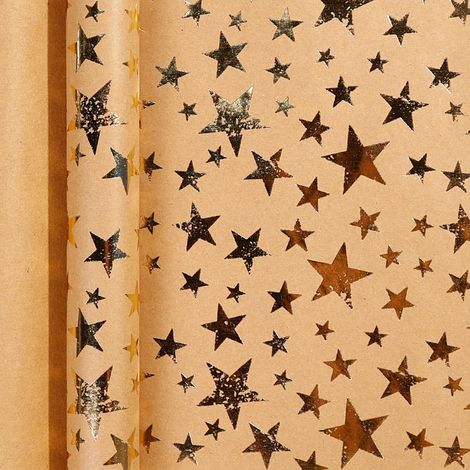 Rouleau de papier cadeau grand format (0,43 cm x 3 m), papier d'emballage cadeau de Noël, papier kraft