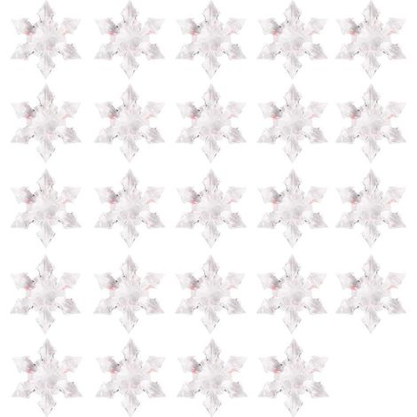 24 pièces Ornements de Flocon de Neige en Acrylique Transparent, Ornement de Flocons de Neige de 4,5 cm Flocons de Neige de Vacances en Acrylique Transparent pour Noël (1/5)