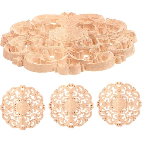 Appliques d'angle rondes en bois sculpté (lot de 4) 10 cm, non (1/5)