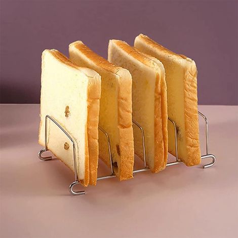 8 Fentes Porte-Toast antiadhésif BBQ Acier Inoxydable Rectangle friteuse à air Accessoires Organisateur Fournitures de Cuisine (1/5)