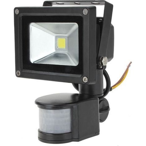 10W PIR LED Lampe IP65 Projecteur Floodlight Blanc Etanche Motion Sensor (1/4)