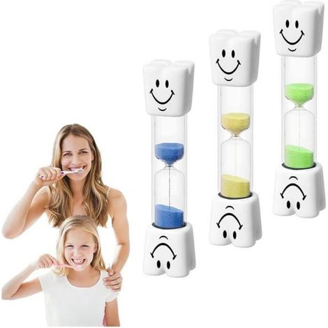 3 Sablier, Minuteur 3 Minutes, Sable, Sourire, Hygiène Dentaire, Cuisine, Bureau, Jeu Enfant (1/5)