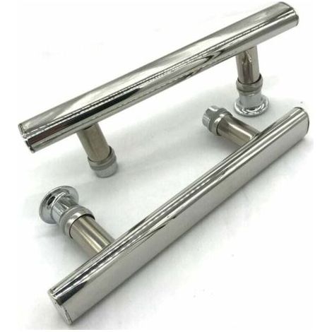 2x Poignée de porte de douche Chromé entraxe 145 mm