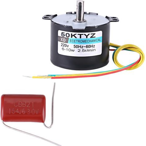SJLERST Moteur synchrone à aimant permanent AC220V 10W 0,5A, rotation horaire/antihoraire 2,5 tr/min (1/5)