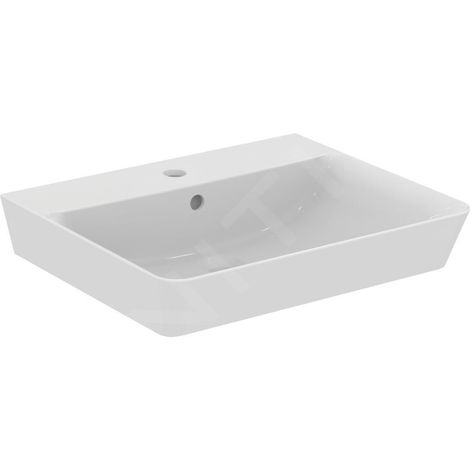 Ideal Standard Connect Air - Lavabo Cube 550x460x160 mm, avec déversoir, ouverture pour mitigeur, avec Ideal Plus, blanc E0299MA (1/5)