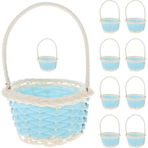 Lot de 10 mini paniers de pique-nique portables, mini paniers tressés pour cadeaux d'invités (1/3)