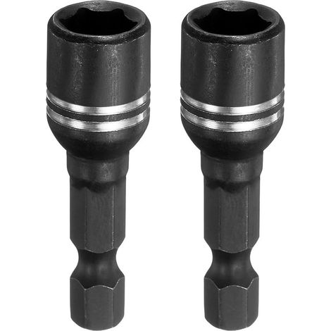 Ensemble de 2 pièces : tournevis magnétique, embout de perceuse électrique de 8 mm, clé à douille, noir (1/5)