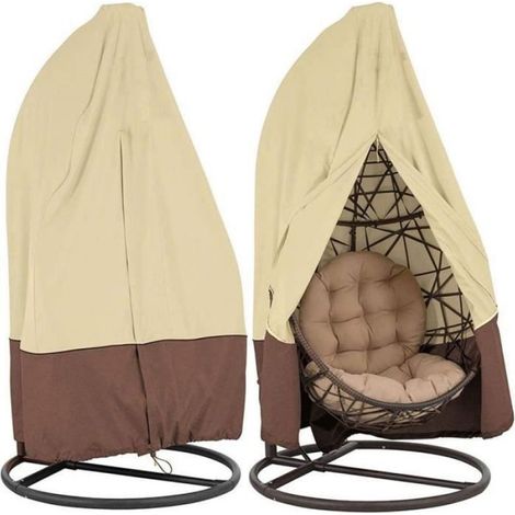 Housse de Protection - Chaise Suspendue - 190 x 115 cm - Résistante aux Intempéries - Beige Kaki (1/4)