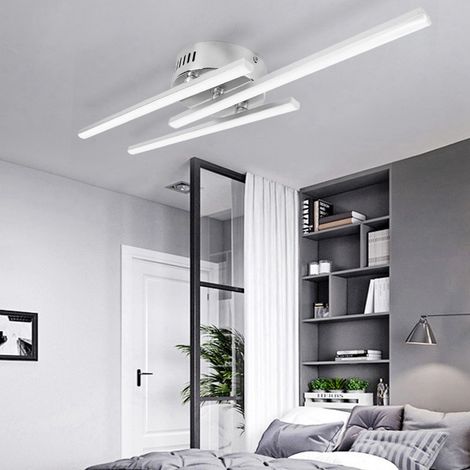 Plafonnier LED moderne 3 bandes pour salon, chambre et restaurant, lumière chaude AC85-265V (1/5)