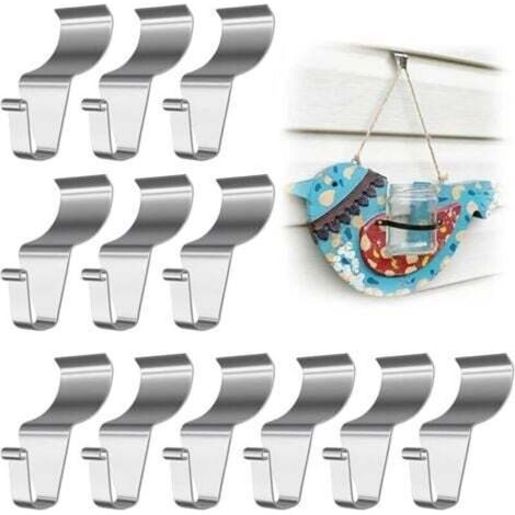 Lntyq 12 Pcs Crochets Suspension pour Revêtement Vinyle, Clips Revêtement en Vinyle Robustes en Acier Inoxydable Sans Trou, Crochets Revêtement en Vinyle pour Cintre de couronne de Porte d'entrée (1/4)