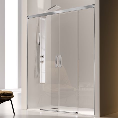 Paroi de douche 2 verres fixes + 2 portes coulissantes GLASÉ 170 cm