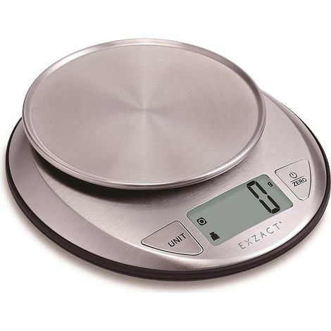 EXZACT Balance de Cuisine Électronique à Grand Écran - Fonction de Mesure Liquide Volume/Auto Zéro/Tare - 5 kg (1/5)
