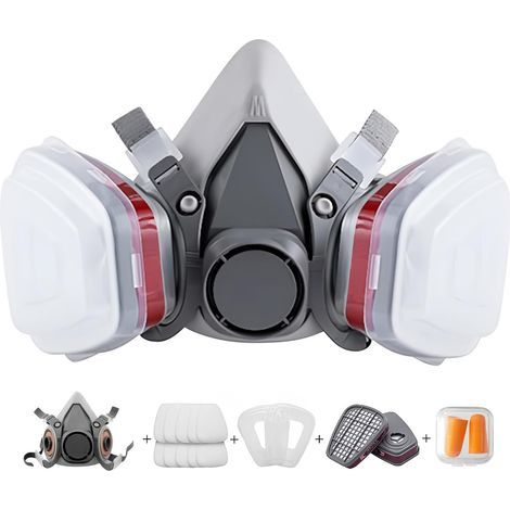 Reusable Mask, Double Filtration, Safety Glasses, Cotton Filters, Paint Sanding Chemistry (1/5)
