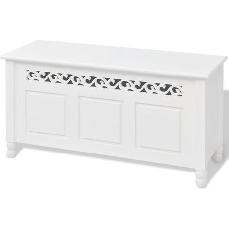 Panca pouf sgabello contenitore panca mobile in stile barocco bianco 3002032