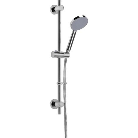 Croydex Presion Grande Pressure Boosting Shower Riser Rail Kit - 68cm Riser Rail, Powerful Shower Head, 1.75m Reinforced Stainless Steel Hose and Adjustable Slider with Flexi-Fix Wall Brackets