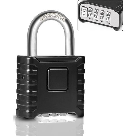 Serrures de combinaison lourdes à l'extérieur imperméable 52mm grand serrure de code à 4 chiffres avec chaîne en acier inoxydable 304 épaisse de 8mm (1/5)
