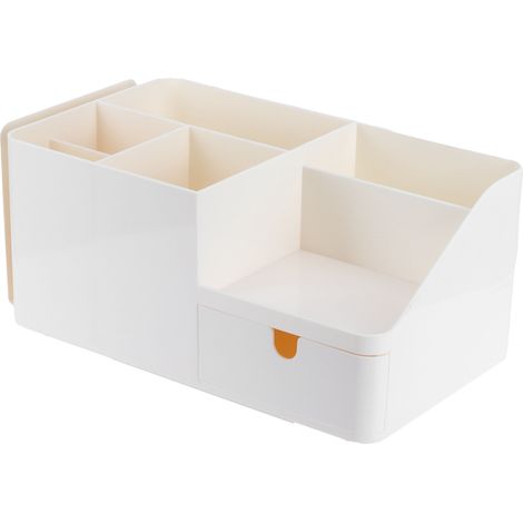 Boîte de rangement de bureau à tiroirs, porte-livres, porte-télécommandes pour bureau à domicile (1/5)