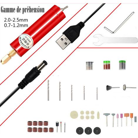 Perceuse sans fil, perceuse électrique à main rechargeable - Perceuses pour modèles miniatures, fabrication de bijoux, résine, bois, porte-clés et pendentifs