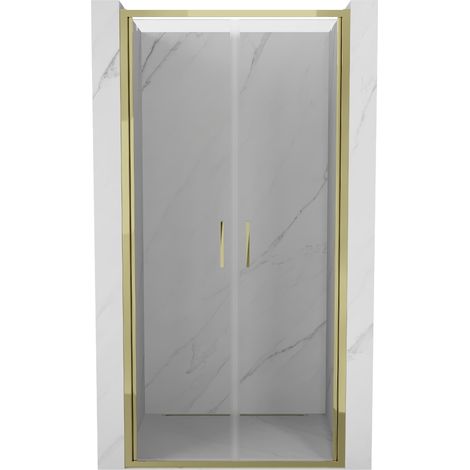 Mexen Exo porte de douche double battante 90 cm, transparent, doré - 814-090-000-50-00