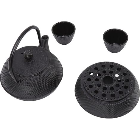 Bouilloire en fonte 800ml, infuseur à thé hautement durable, luxueuse théière en fonte avec réchaud, tapis et tasses, ensemble économique. (1/5)
