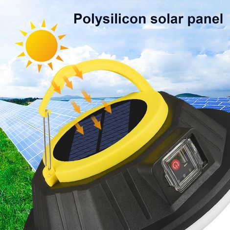 Lampes solaires LED d'extérieur pour tentes, campings et stands, lampe de secours, lampe ultra-lumineuse en forme de soucoupe volante, grand format, avec sortie USB