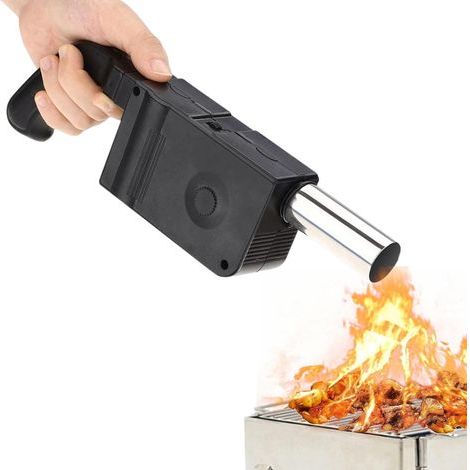 Souffleur d'incendie électrique portable – Ventilateur de barbecue léger – Alimentation 4 piles AA – Pour allumage rapide charbon (1/5)