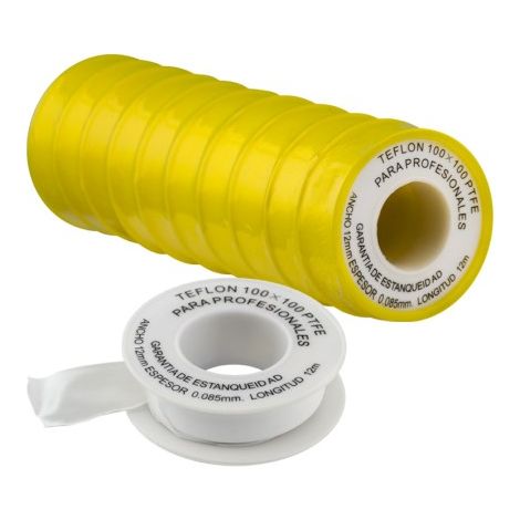 Ruban PTFE blanc en téflon 12 mm x 12 m x 0,75 mm, lot de 10 unités (1/4)