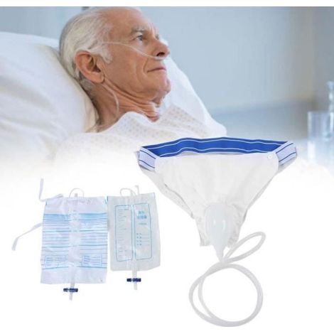 Collecteur D'urine - En Silicone Médical - Pour Homme - 1000 ml Et 2000 ml - Lot De 2 Pièces