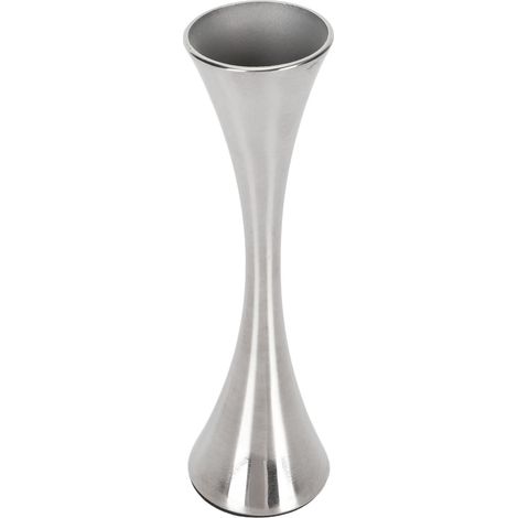 Moderne und elegante Edelstahlvase für Blumen, innovatives Design mit runder Öffnung, ideal für einen Couchtisch