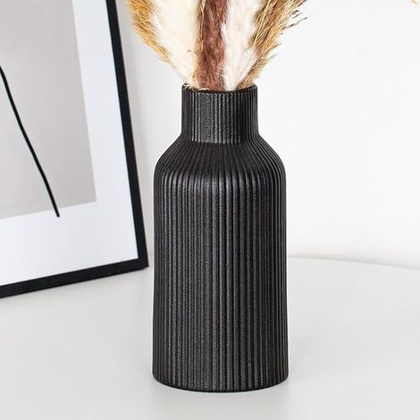 Vase Herbe Pampa, 20 cm, céramique, Blanc Mat, Rond, Salon, Chambre Coucher, Style Nordique Simple (Beige) (1/5)