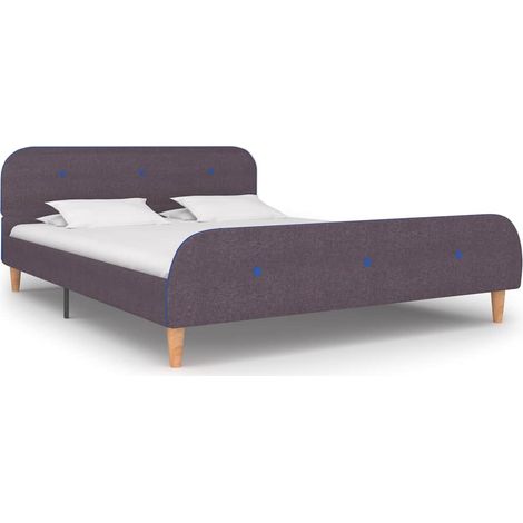 Bed Frame without Mattress Taupe Fabric 135x190 cm Double vidaXL (1/5)