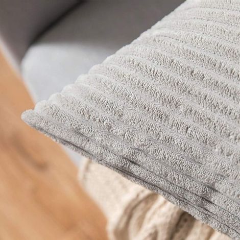 Decorative Housses de Coussin en Velours Ctelé Canapé Taie d'oreiller Decoratif Douce pour Maison Salon Chambre Lit Bureau 45 x 45CM (gris×1)